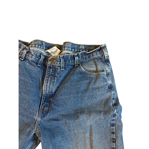 Vintage Y2K Mens 36X34 Carhartt B180 DST Jeans Traditional Fit Leather Patch - Picture 8 of 9